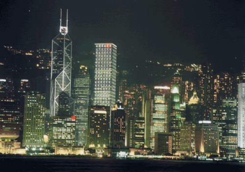 九龍から香港島の夜景.gif